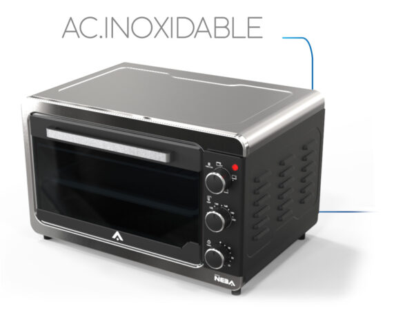 HORNO ELECTRICO NEBA H52A NEGRO-ACERO 52L