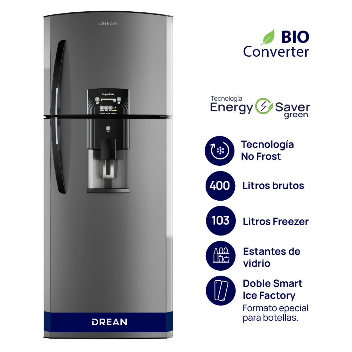 HELADERA DREAN RDP400FZRT SILVER NO FROST