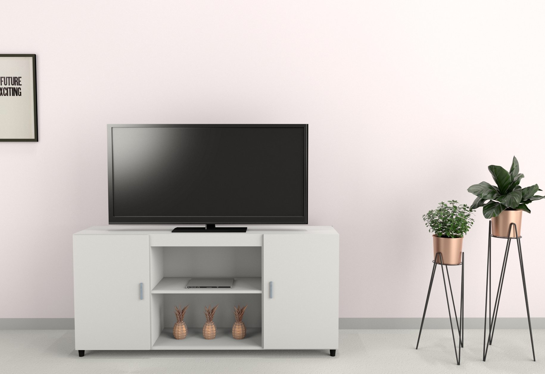 MESA DE TV TABLES 1400BM BLANCO