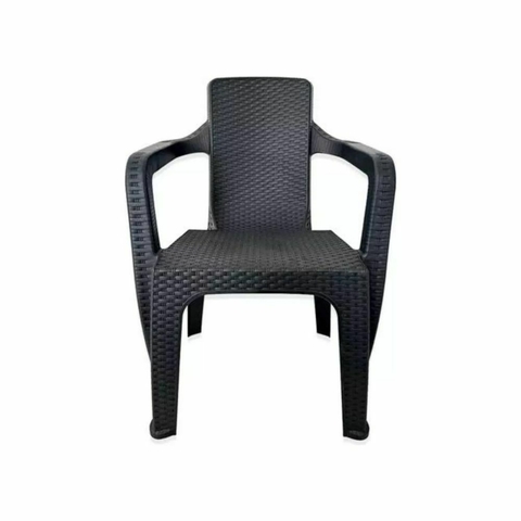 SILLA SIMIL RATAN NEGRA APOYA BRAZO