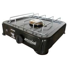 ANAFE BROGAS 1H NEGRA GAS ENVASADO C/VALVULA