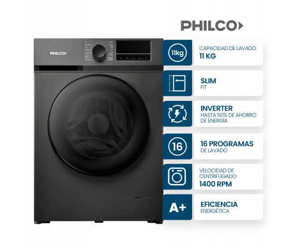 LAVA PHILCO PHLF111DGN2 11KG 1400RPM DARK SILVER