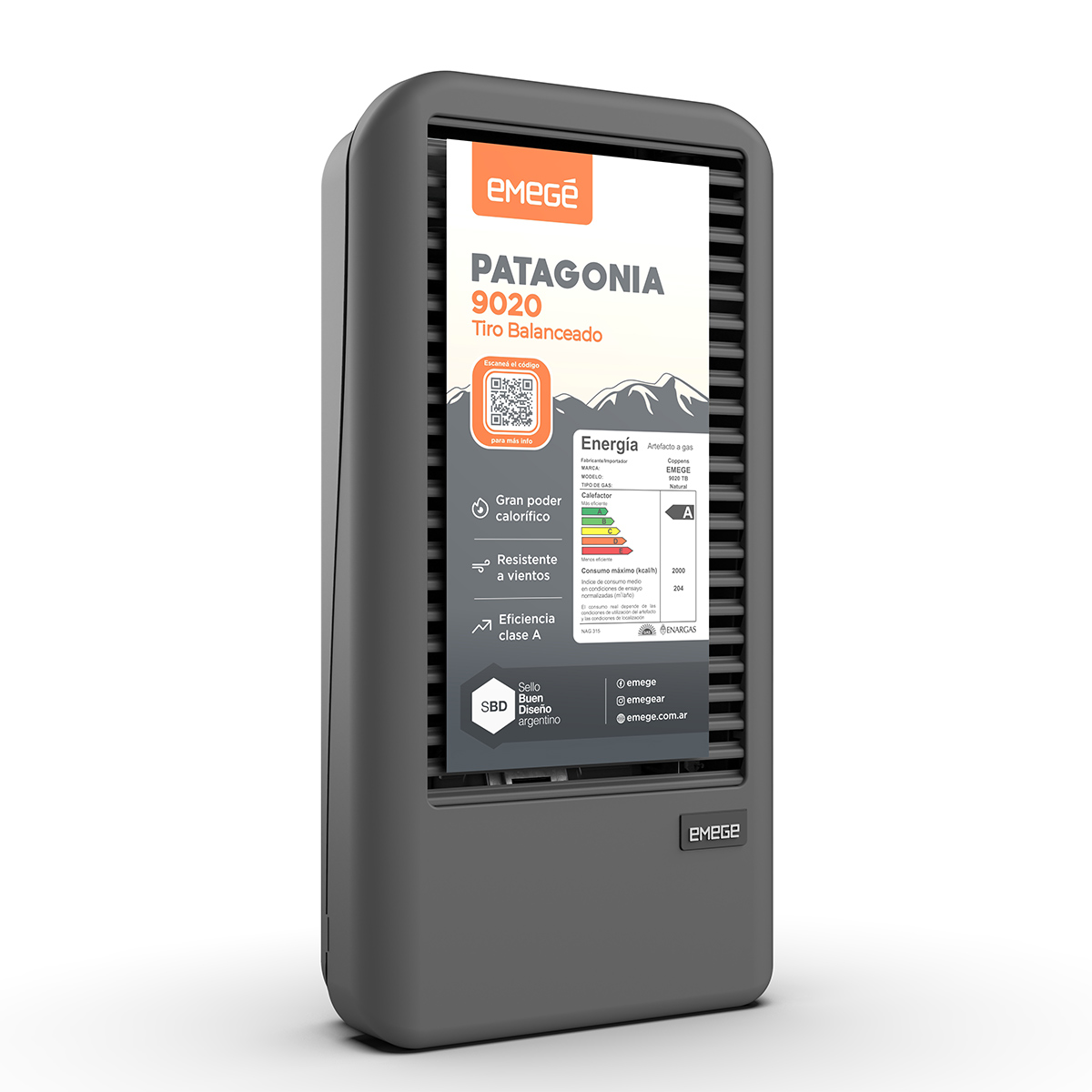 CALEFACTOR EMEGE TB PATAGONIA CE9020B 2000K