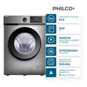 LAVA PHILCO PHLF61GN 6KG 1000RPM GREY